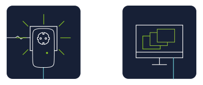 Image result for Plug and Play, No Configuration Required Connect a powerline adapter to the router; plug another powerline adapter into a wall socket in another room, and connect it to your Internet enabled device via Ethernet - and youâre done!